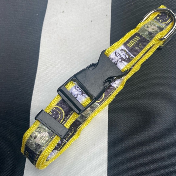 Nirvana dog medium collar leash music yellow pet cat fans rock smile - Picture 1 of 6